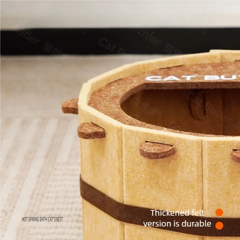 Compact felt cat house for small and medium cats