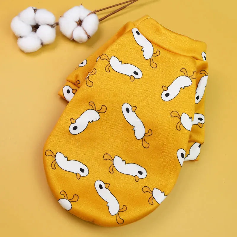 Winter Dog Sweater – Soft Cartoon Print Warm Pet Vest