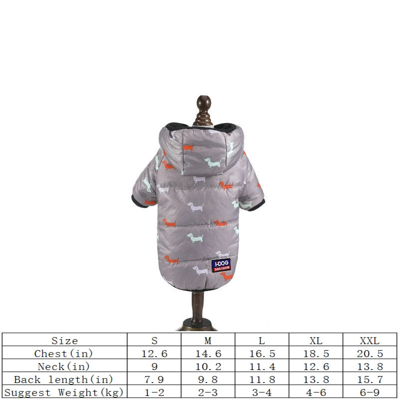 Winter Hooded Dog Coat – Warm Cotton-Padded Jacket for Dogs & Cats