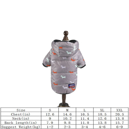 Winter Hooded Dog Coat – Warm Cotton-Padded Jacket for Dogs & Cats