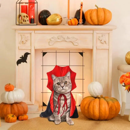 Spooky pet vampire cape outfit for dogs and cats