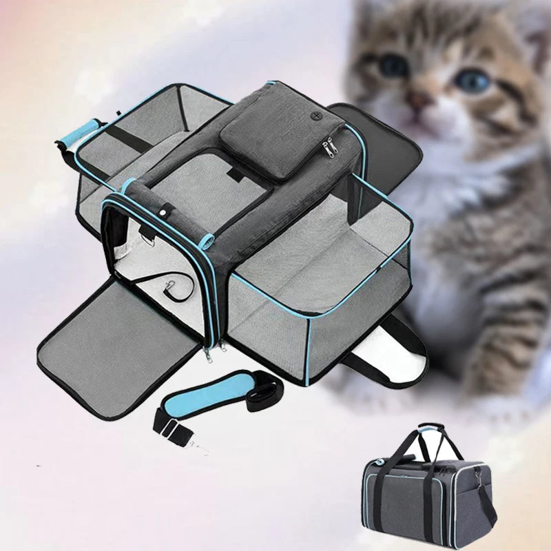 Foldable Cat Carrier – Expandable Travel Tote Bag