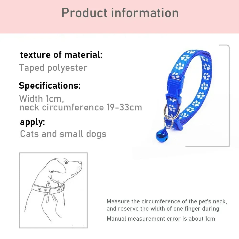 Black personalized pet collar with bell