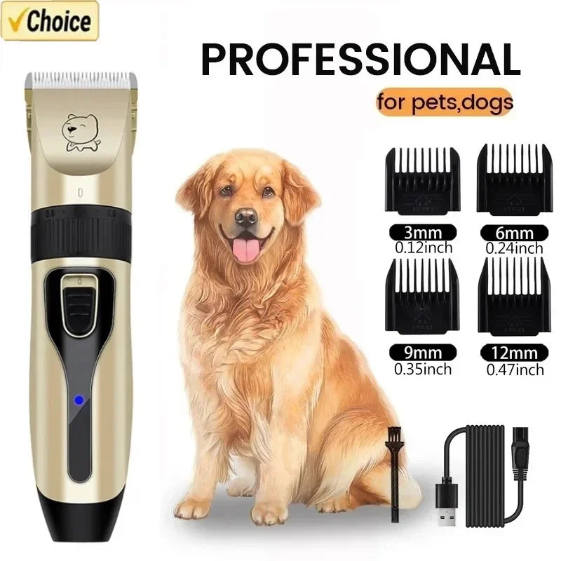 Cordless dog grooming clipper with stainless steel blades