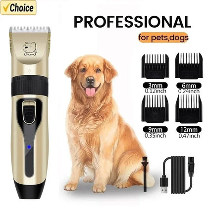 Cordless dog grooming clipper with stainless steel blades