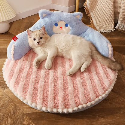 Cozy round pet bed for cats and small dogs