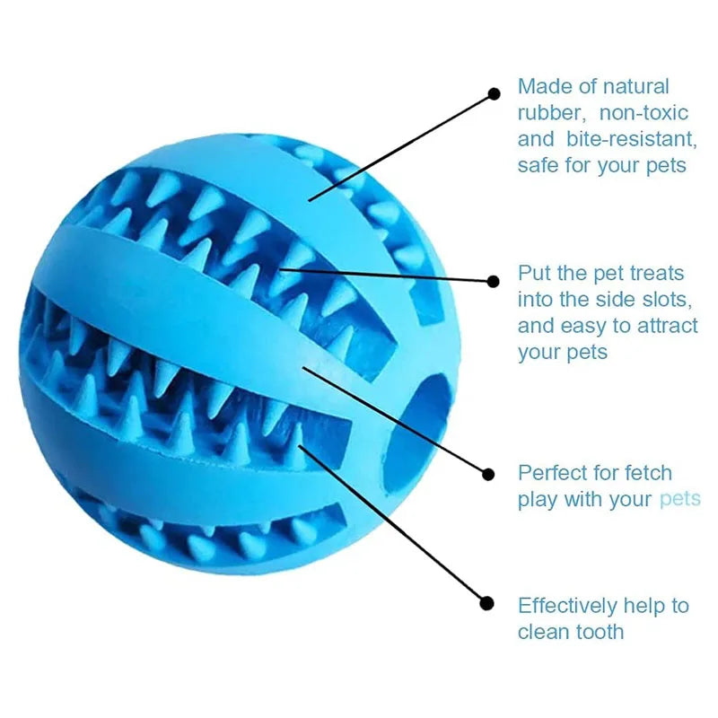 Interactive Pet Chew Ball – Durable Rubber Treat Toy for Dogs & Cats | Teeth Cleaning & Food Dispenser
