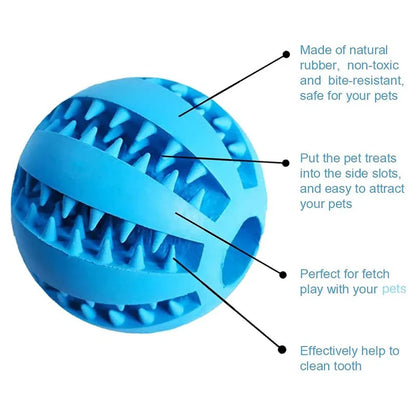 Interactive Pet Chew Ball – Durable Rubber Treat Toy for Dogs & Cats | Teeth Cleaning & Food Dispenser
