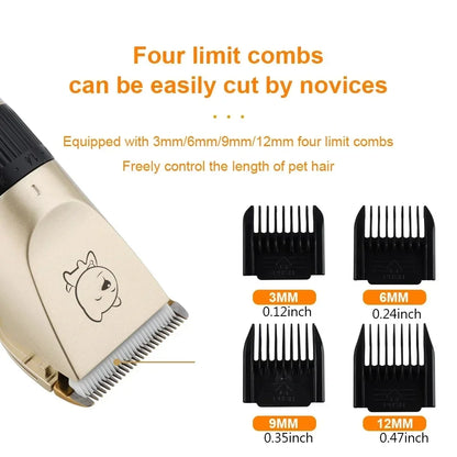 Rechargeable pet hair trimmer with LED display