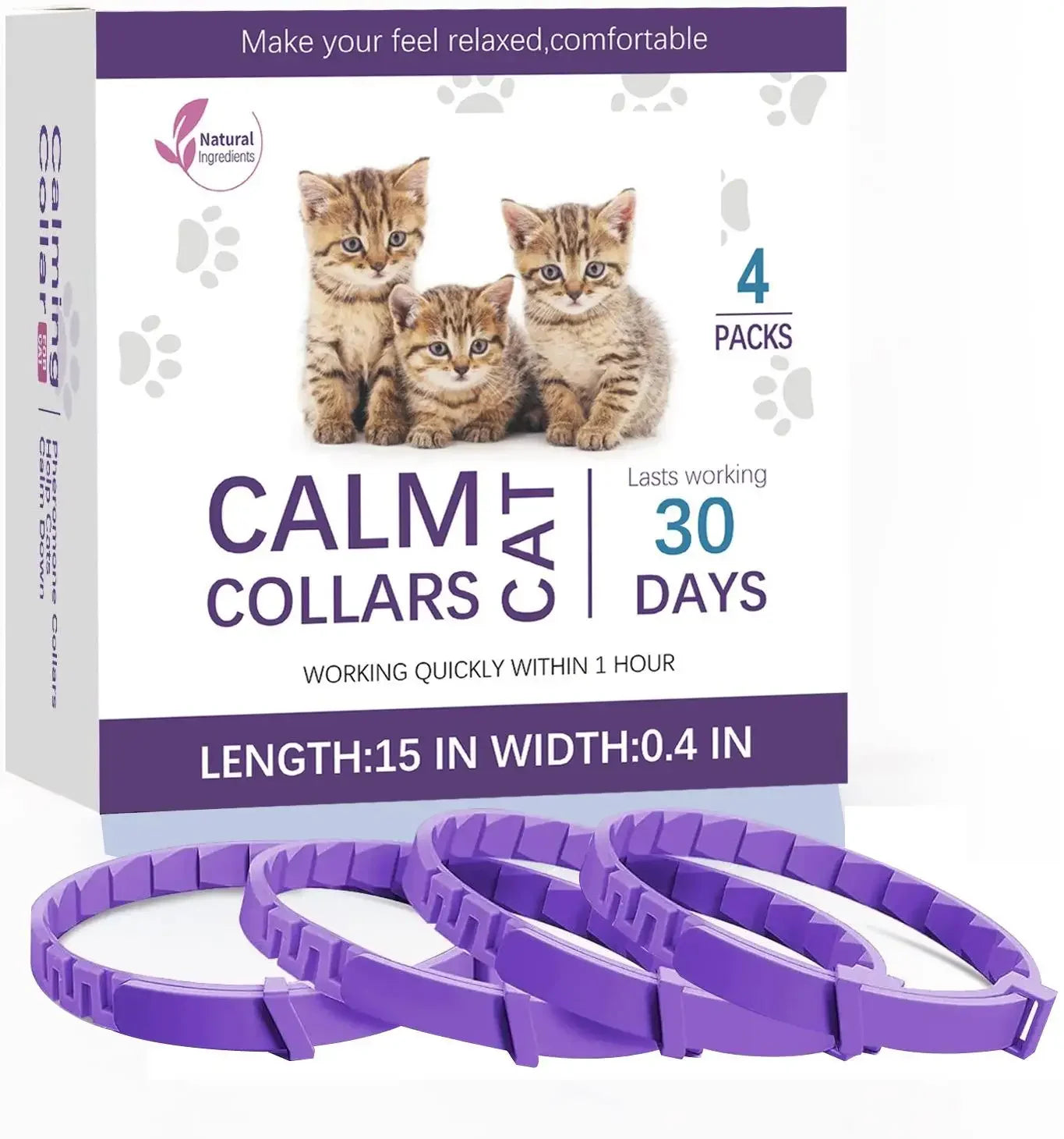 Pet calming collar for cats and dogs with pheromone effect