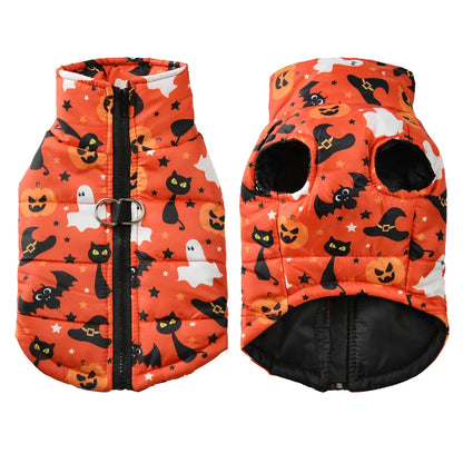 Size chart of Halloween winter dog coat