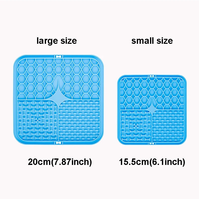 Blue silicone lick mat for pets
