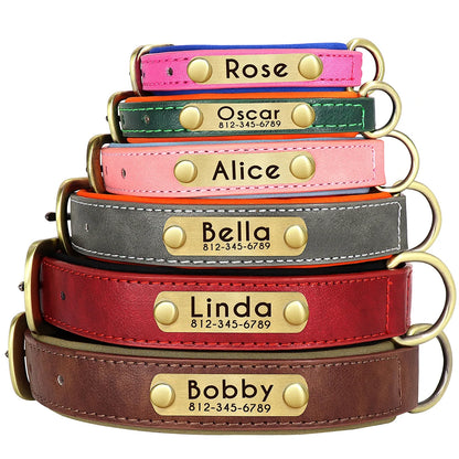 Orange personalized dog collar with engraved tag – durable and stylish