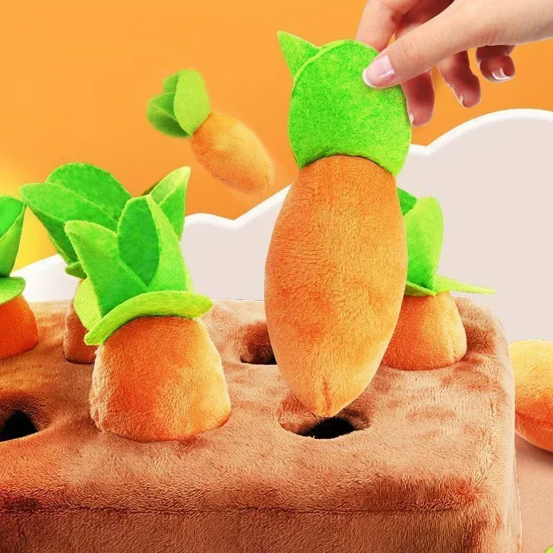 Interactive slow feeding toy with carrots for small dogs