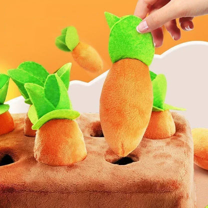 Interactive slow feeding toy with carrots for small dogs
