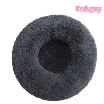 Long Plush Donut Pet Bed – Calming Cat & Dog Nest