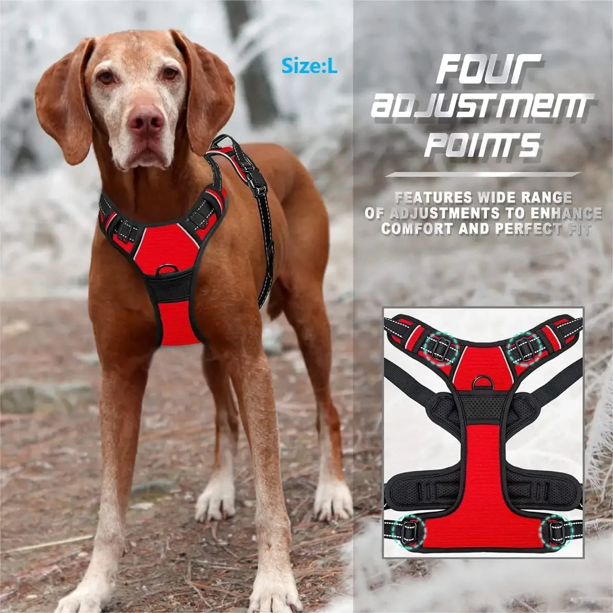 heavy duty dog harness with handle adjustable
