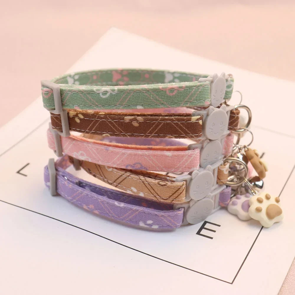 Pink stylish pet collar with quick-release buckle