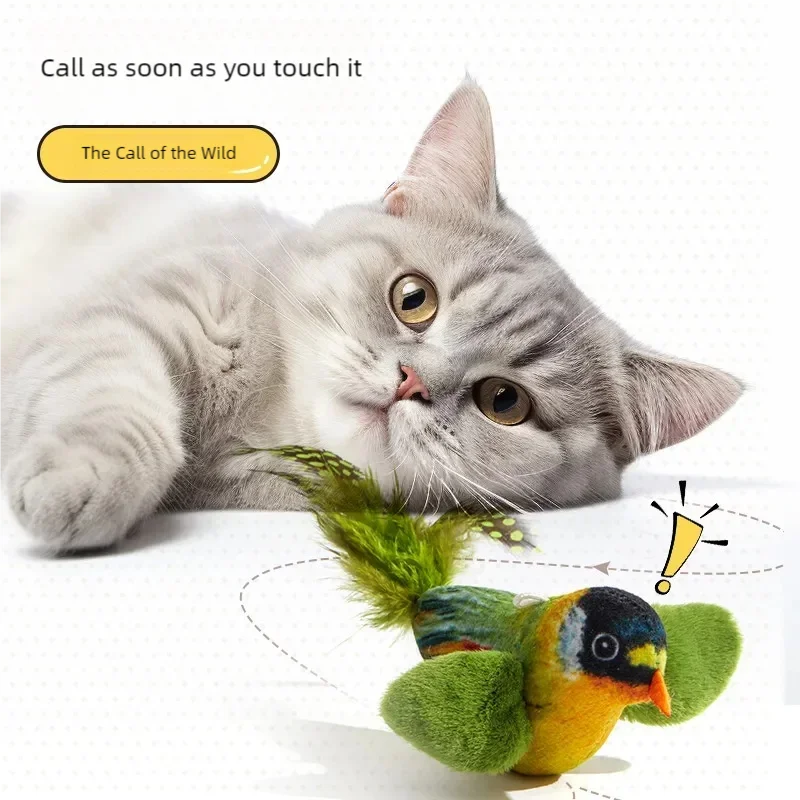 Plush Bird Cat Toy – Interactive Sounding Bird Toy for Cats (Durable & Fun)