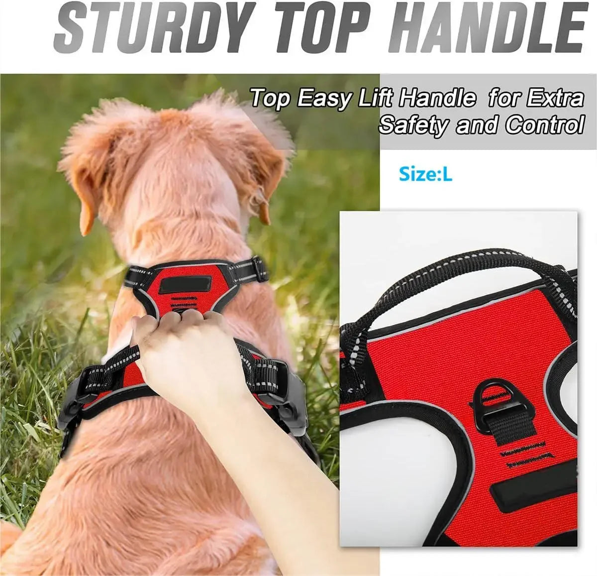 No Pull Dog Harness – Front Clip & Reflective