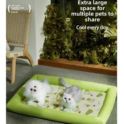 Blue washable cooling mat for cats and dogs in hot weather