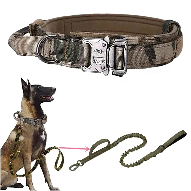 Durable Tactical Dog Collar & Leash Set – Adjustable Military Pet Gear
