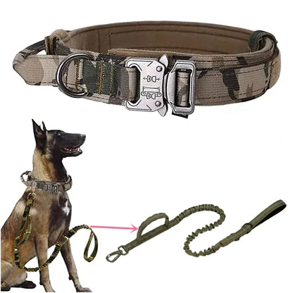 Durable Tactical Dog Collar & Leash Set – Adjustable Military Pet Gear