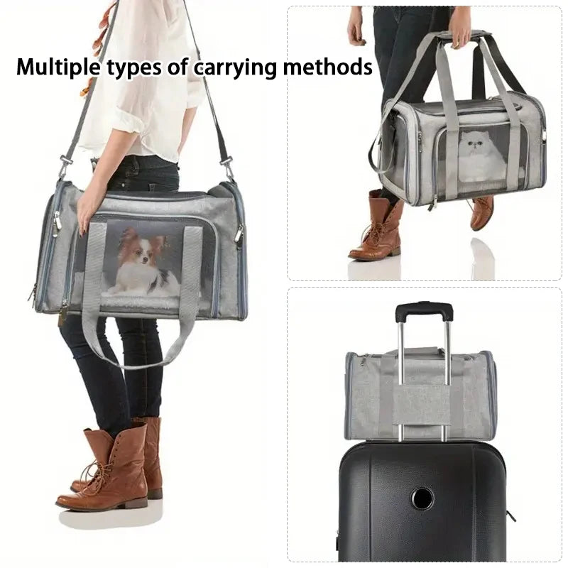 dog cat travel tote foldable carrier