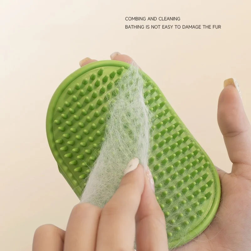 Pet massage brush for hair removal during bath