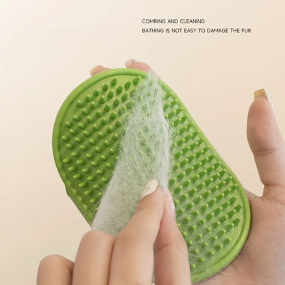 Pet massage brush for hair removal during bath