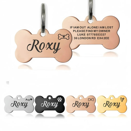 Stainless steel personalized dog tag engraved
