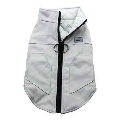 PU Leather Winter Dog Coat – Waterproof Jacket for Large Dogs