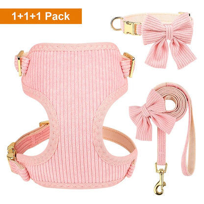 3PCS Dog Harness, Collar & Leash Set – Soft & Adjustable