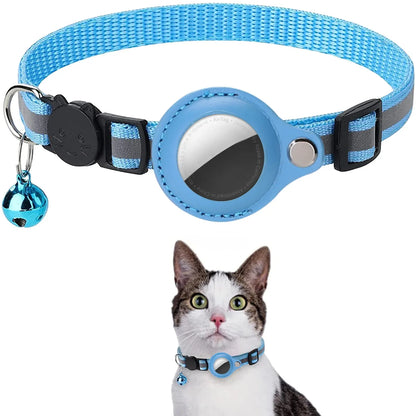 Cat Collar with AirTag Holder – Reflective & Breakaway