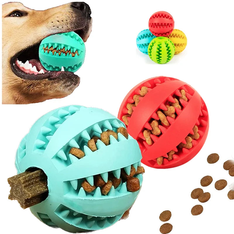 Interactive Pet Chew Ball – Durable Rubber Treat Toy for Dogs & Cats | Teeth Cleaning & Food Dispenser