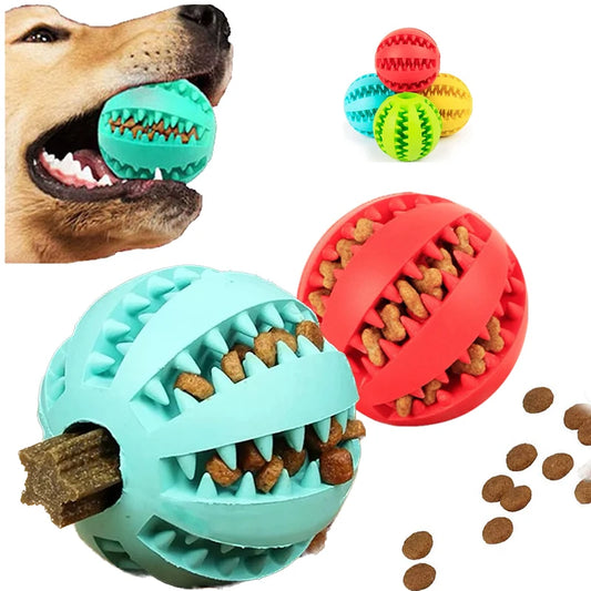 Interactive Pet Chew Ball – Durable Rubber Treat Toy for Dogs & Cats | Teeth Cleaning & Food Dispenser