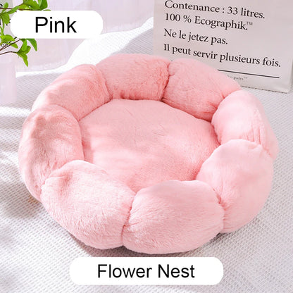 Round Plush Pet Bed for Cats & Dogs