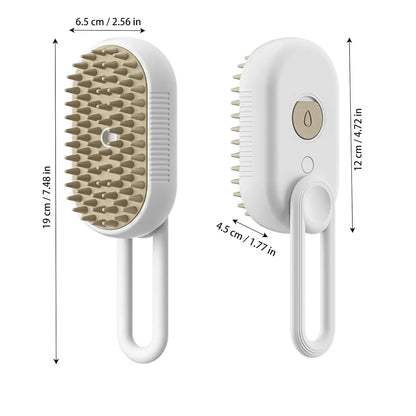 Rechargeable Pet Grooming Brush 3-in-1 – Electric Spray & Massage Comb for Dogs and Cats, Removes Loose Hair & Tangles