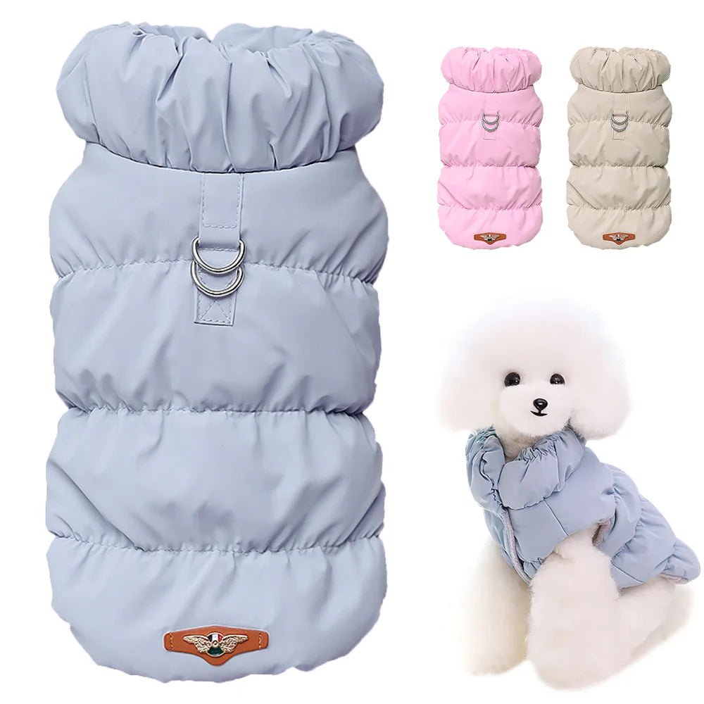 Soft warm winter dog jacket – padded cotton polyester coat
