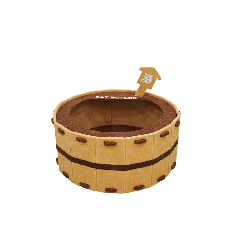 Cat House Bed in Felt – Semi-Enclosed Bathtub Style