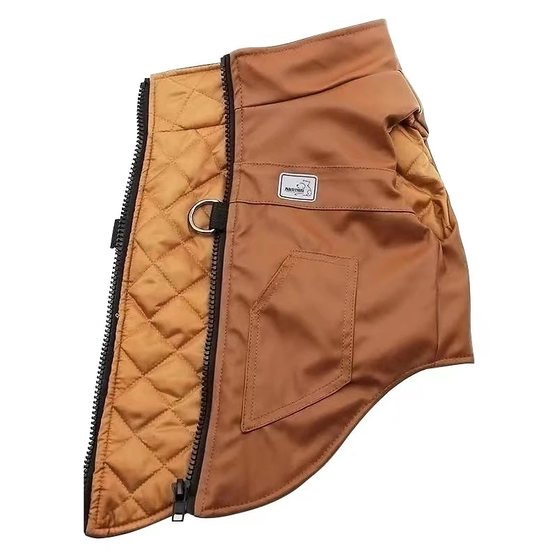 Warm PU leather pet coat S to 5XL

