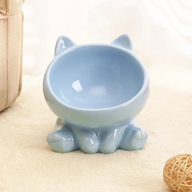 Ceramic Cat Bowl with Stand – Elevated Pet Food Dish