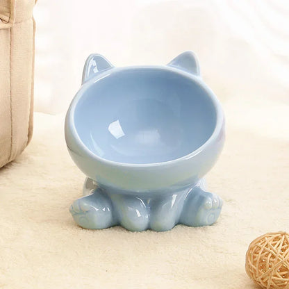 Ceramic Cat Bowl with Stand – Elevated Pet Food Dish