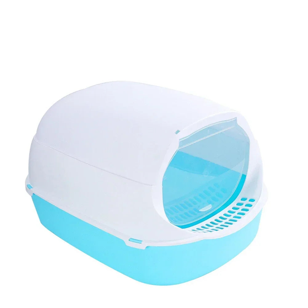 Semi-Enclosed Cat Litter Box – Splashproof Kitty Sandbox