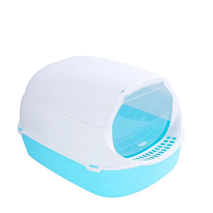 Semi-Enclosed Cat Litter Box – Splashproof Kitty Sandbox