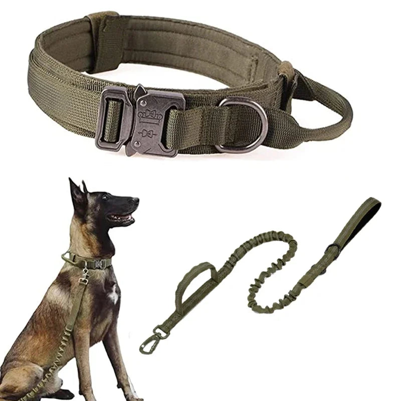 Durable Tactical Dog Collar & Leash Set – Adjustable Military Pet Gear