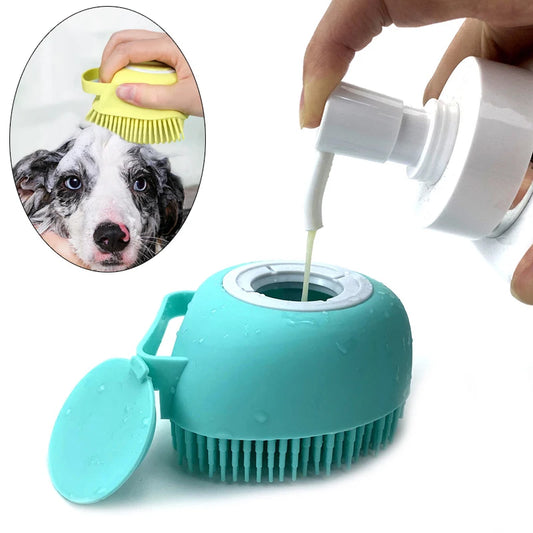 silicone pet bath brush for dogs cats