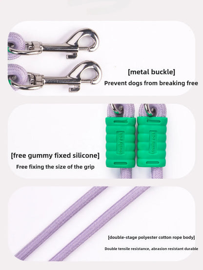 1.5m Pet Double Leash – Durable 2 Way Coupler Rope