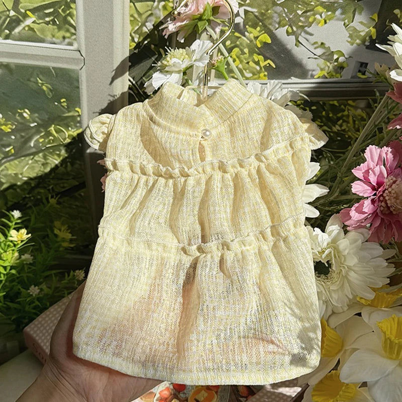 Dog Summer Dress Black & White Plaid