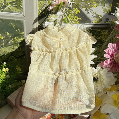 Dog Summer Dress Black & White Plaid